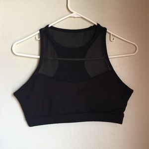 Black Mesh Sports Bra